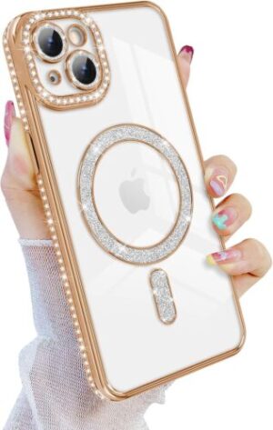 Diamond Bling Plating Case For iPhone 15 -Gold