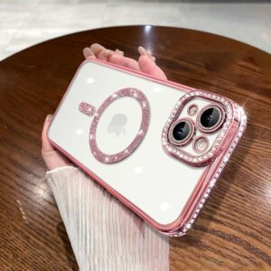 Diamond Bling Plating Case For iPhone 15 -Pink