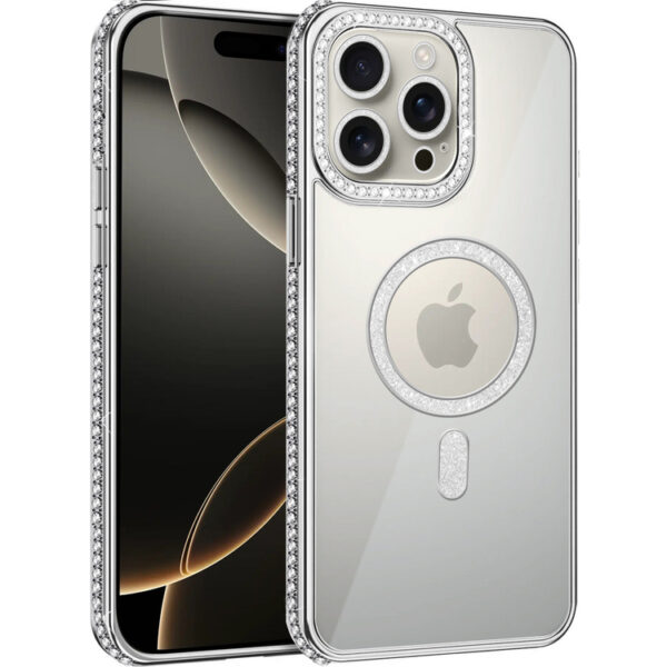 Diamond Bling Case For iPhone 16 Pro -Silver