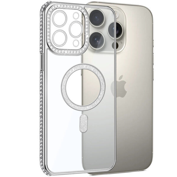 Diamond Bling Case iPhone 16 Pro Max (Silver)