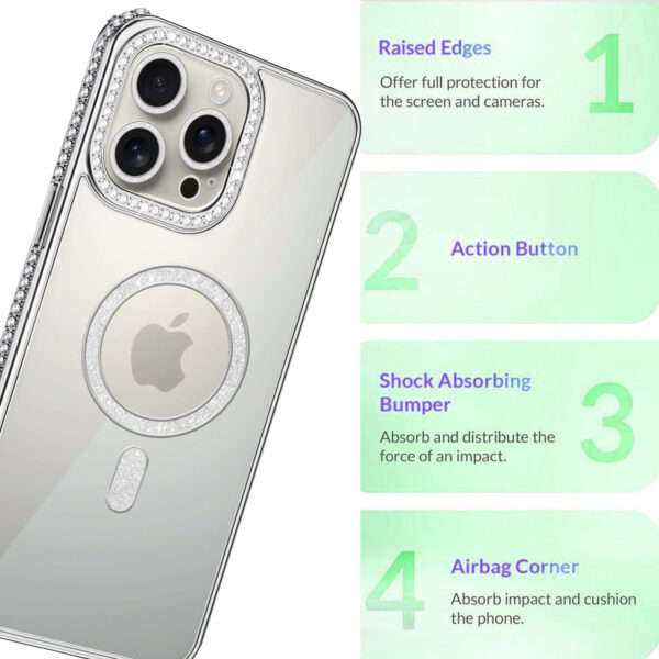 Diamond Bling Case iPhone 16 Pro Max (Silver)
