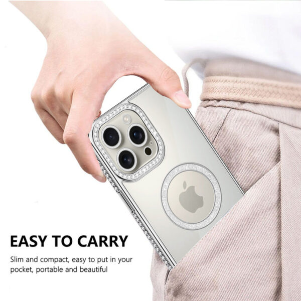 Diamond Bling Case For iPhone 16 Pro -Silver