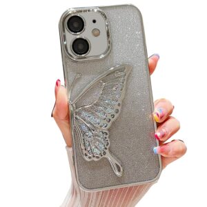 iPhone 11 Butterfly Glitter Design Case-Silver