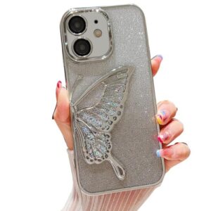 iPhone 11 Butterfly Glitter Design Case-Silver